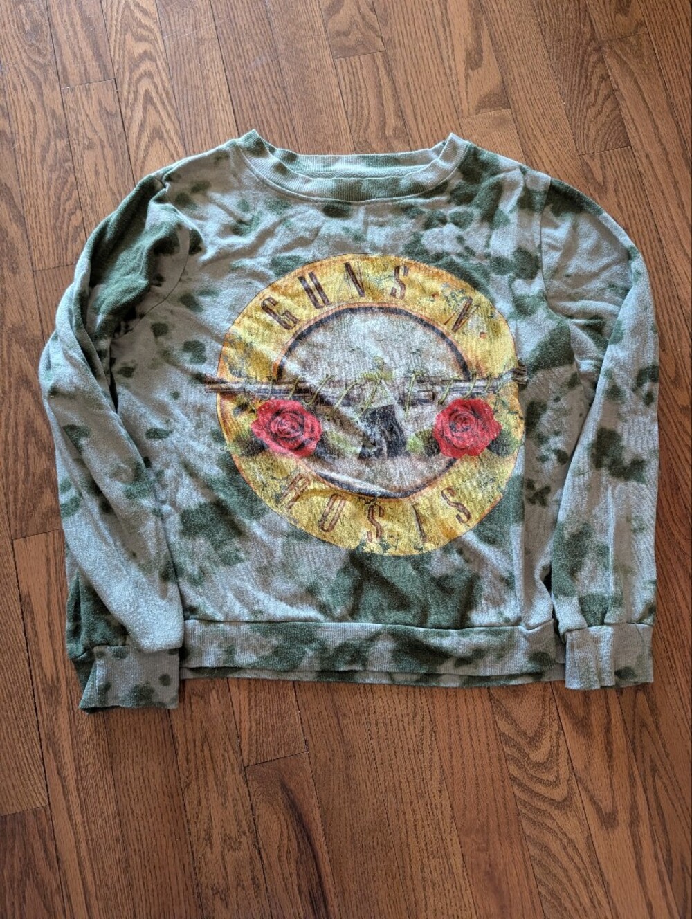 Graphic Tie-Dye Guns N Roses Sweatshirt - Green